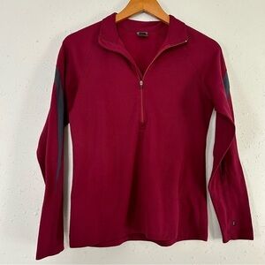 REI Red Quarter Zip Lightweight Sweatshirt Sweater Hiking Running Medium